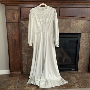 Vintage Vogue Couturier pale mint green 60s long sleeve mod maxi dress est S